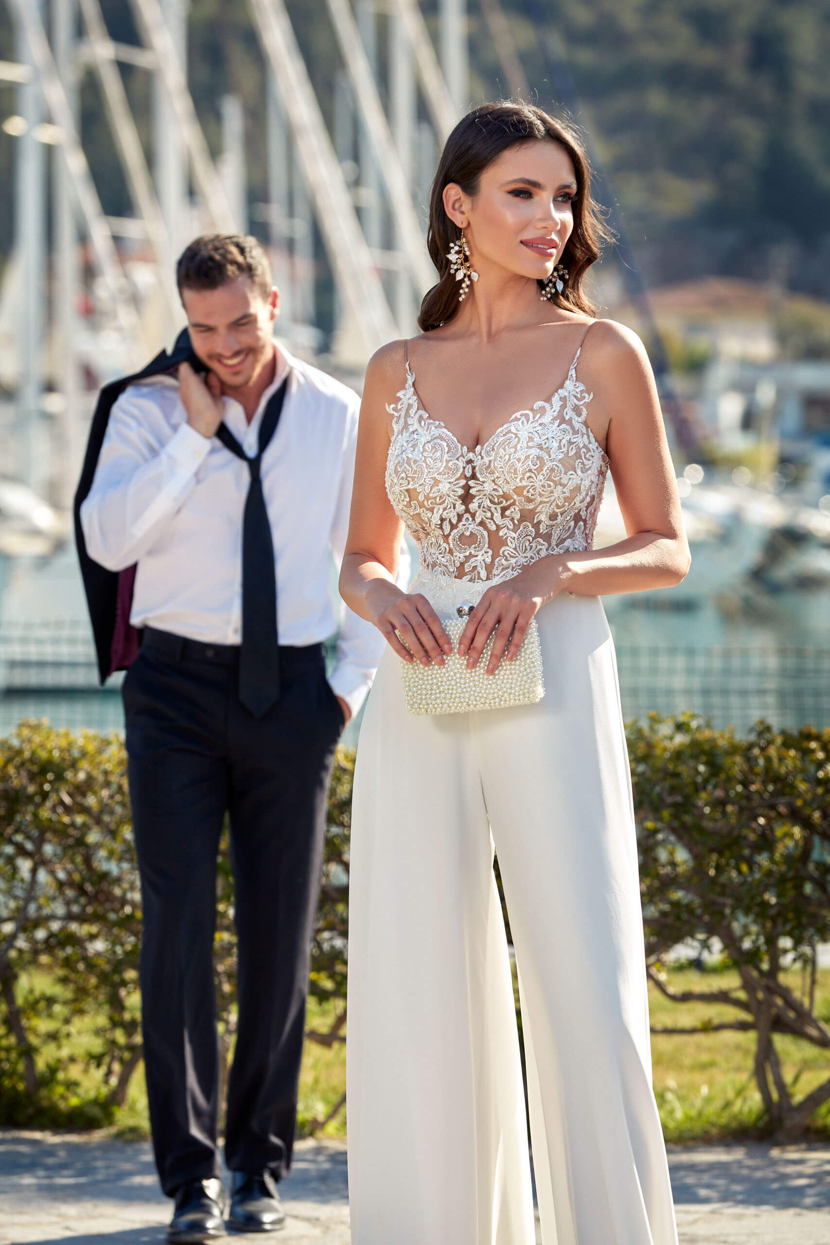 Alyce Paris 70017 Ivory Wide-Leg Jumpsuit - Belmeade Women's